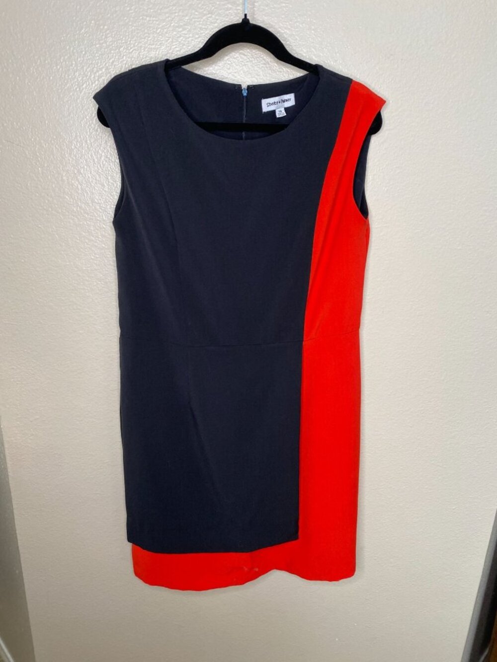 Shelby & Palmer Womens Black & Red Colorblock Dress Size 14 Sleeveless Elegant - Picture 3 of 8